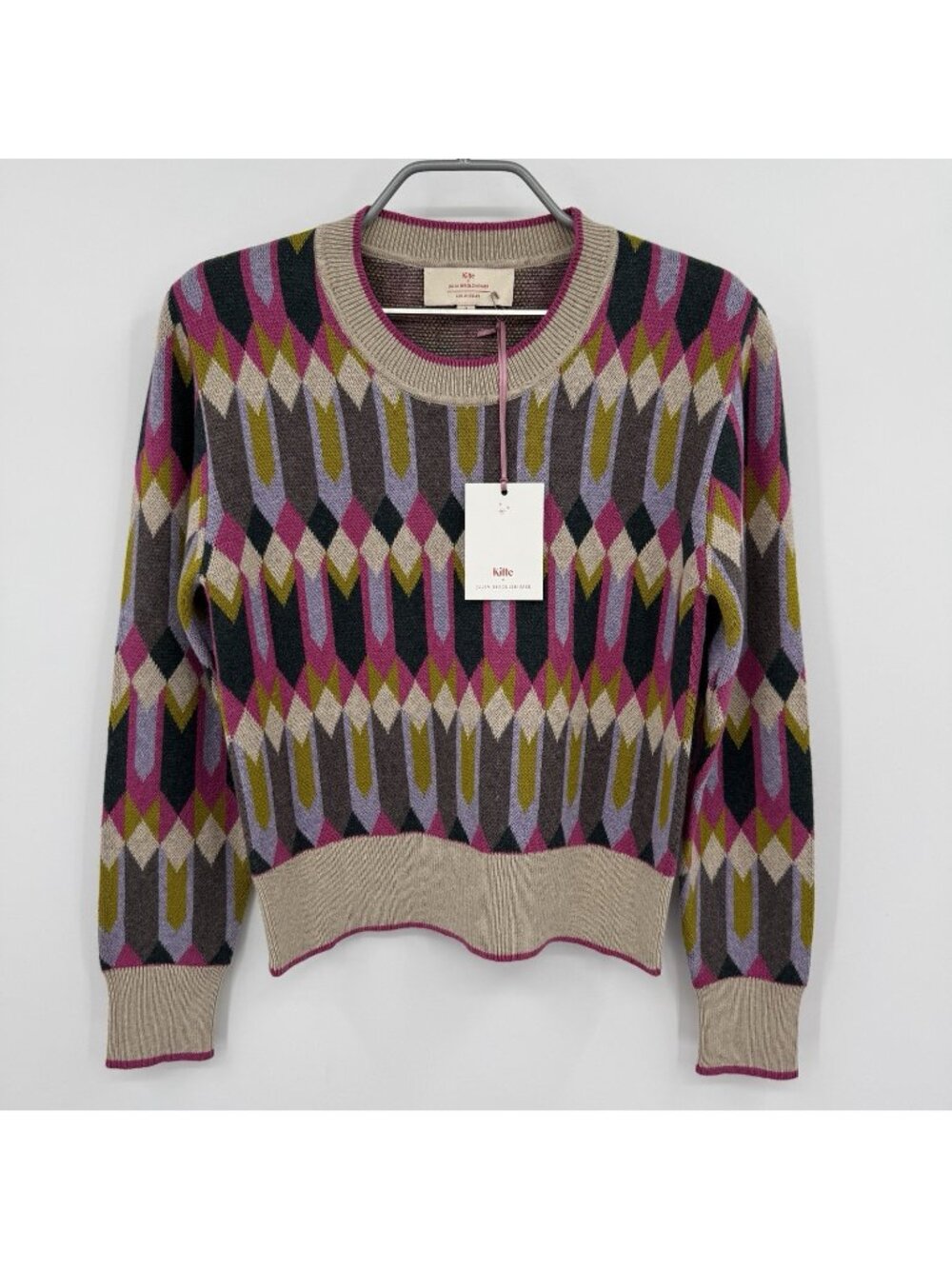 Kilte Collection Clementine Geo Prism Pullover Sweater size 0 XS Cotton/Cashmere